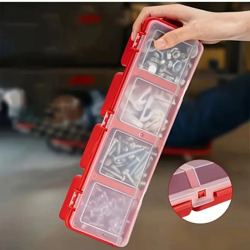Boîte de rangement multi-compartiments pour vis et petites pièces-matériel en plastique durable et mallette