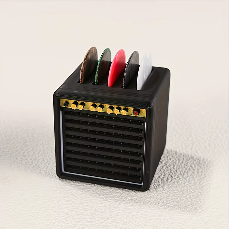 Solution de rangement ultime pour médiator de guitare : support portable imprimé en 3D avec tiroir ; blindé de l'eau et de la poussière.