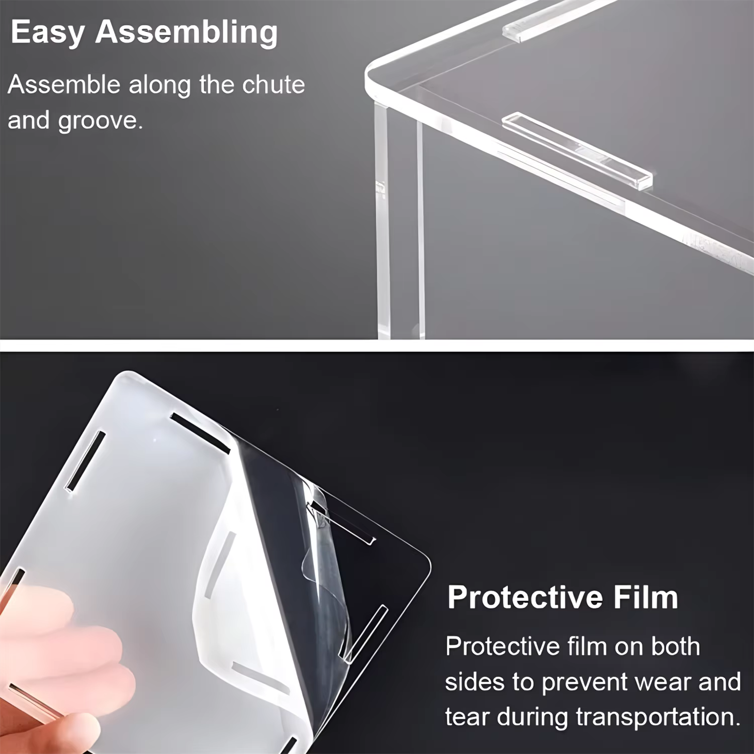 Présentoir en acrylique transparent assemblé de 11 tailles pour protéger les objets de collection