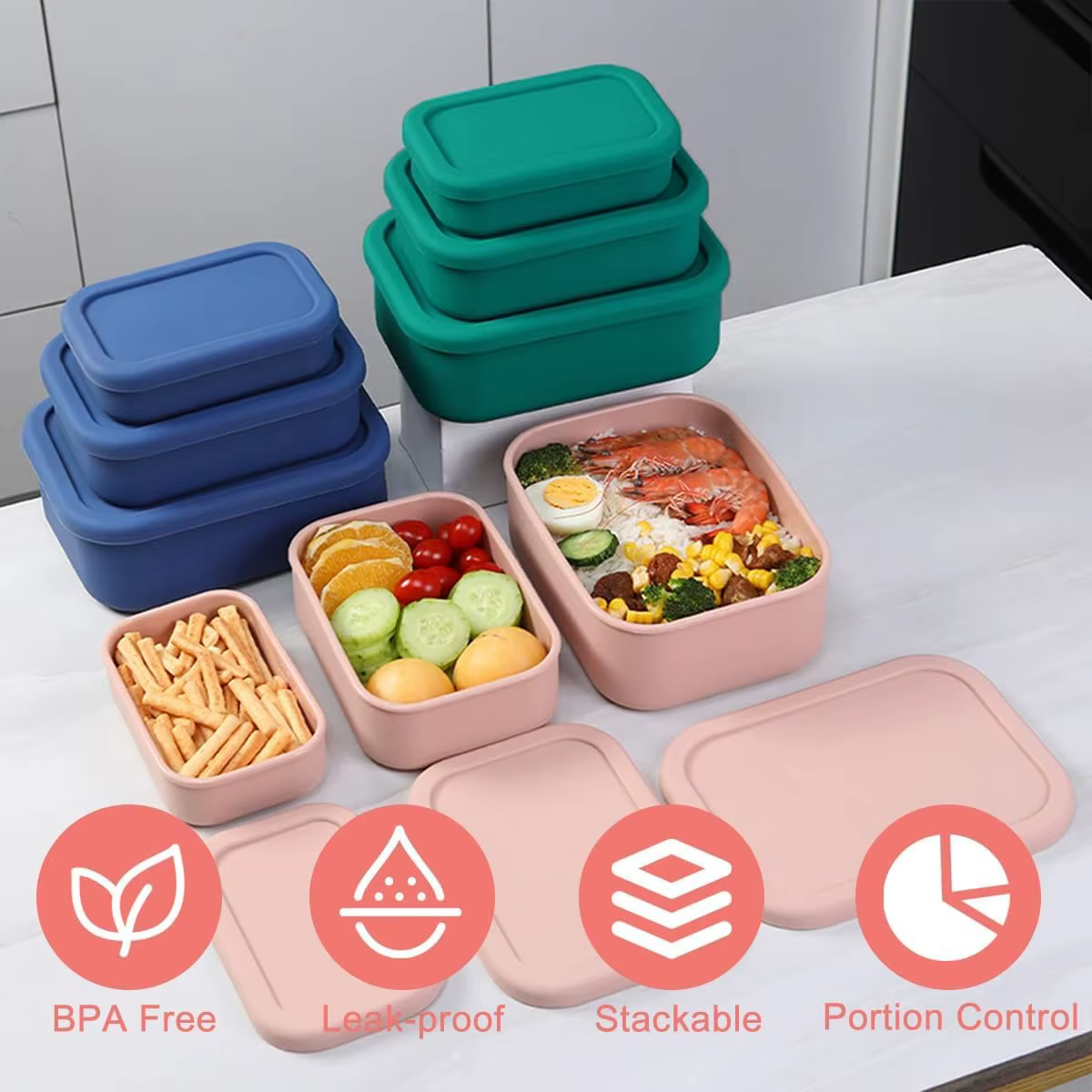 Conteneurs de stockage des aliments en Silicone