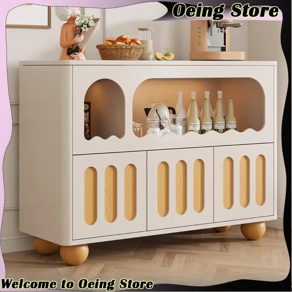 Armoire de rangement crème pour salon