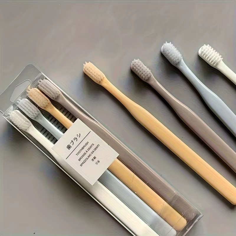 Lot de 4 brosses à dents japonaises Macaron – Poils souples