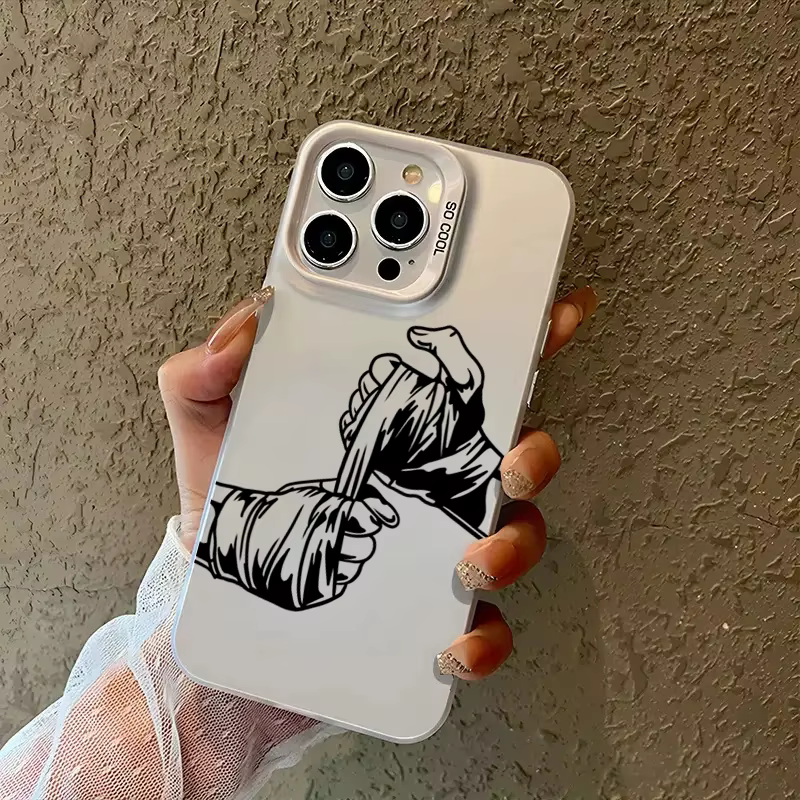 Boxe fille personnalisé galvanoplastie argent IMD coque de téléphone pour iPhone 11 12 13 14 15 16 Pro Max 16E 7 8 Plus X XS XR SE2 couverture