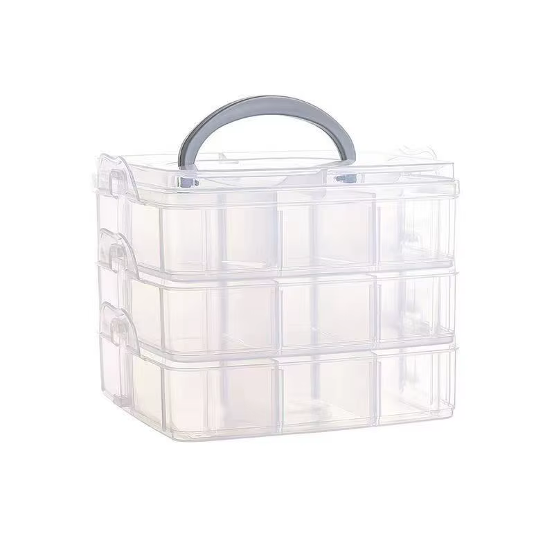 Boîte de rangement en plastique à 3 niveaux