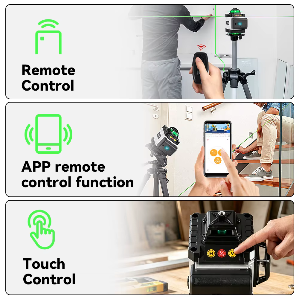 Niveau laser professionnel HGLINE 16 lignes avec télécommande APP à nivellement automatique 360 °