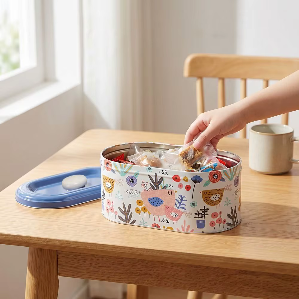 Lot de 2 boîtes de rangement en fer blanc de style européen