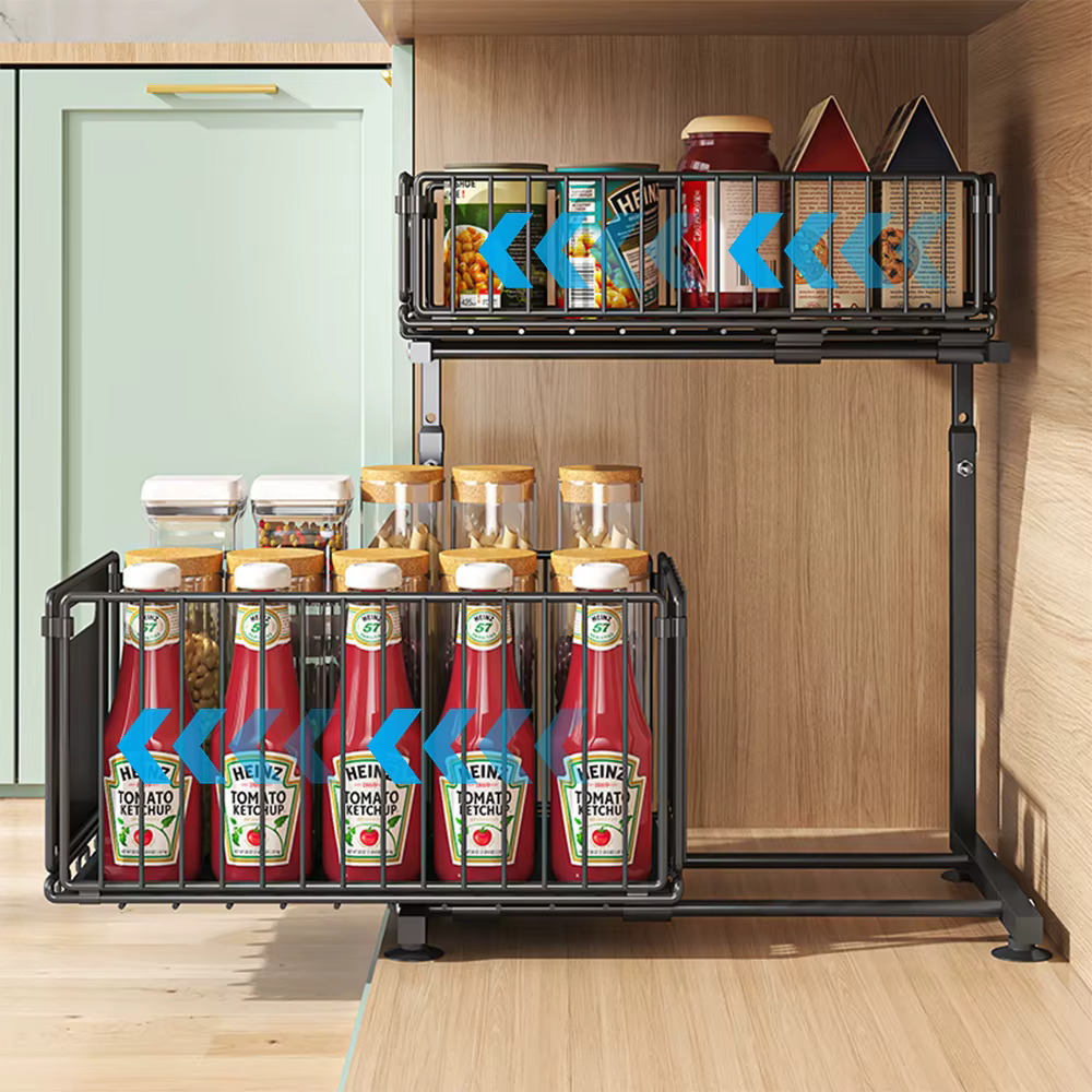 Organisateur d'armoire extractible à 2 niveaux