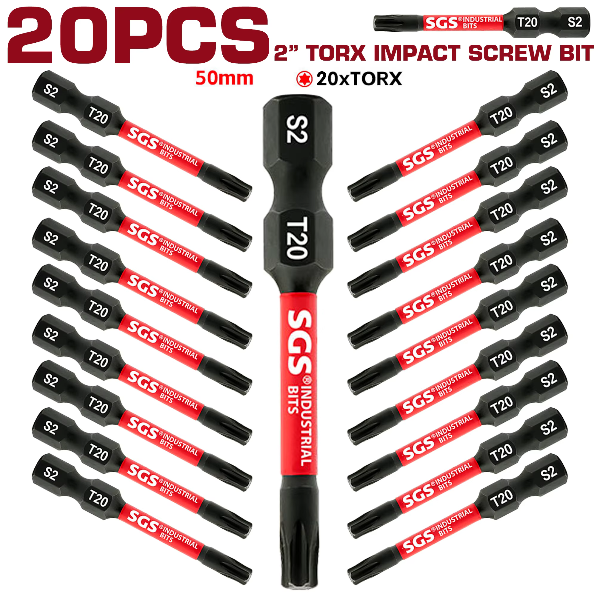 Jeu de 5/10/20 embouts Torx T20 de qualité industrielle