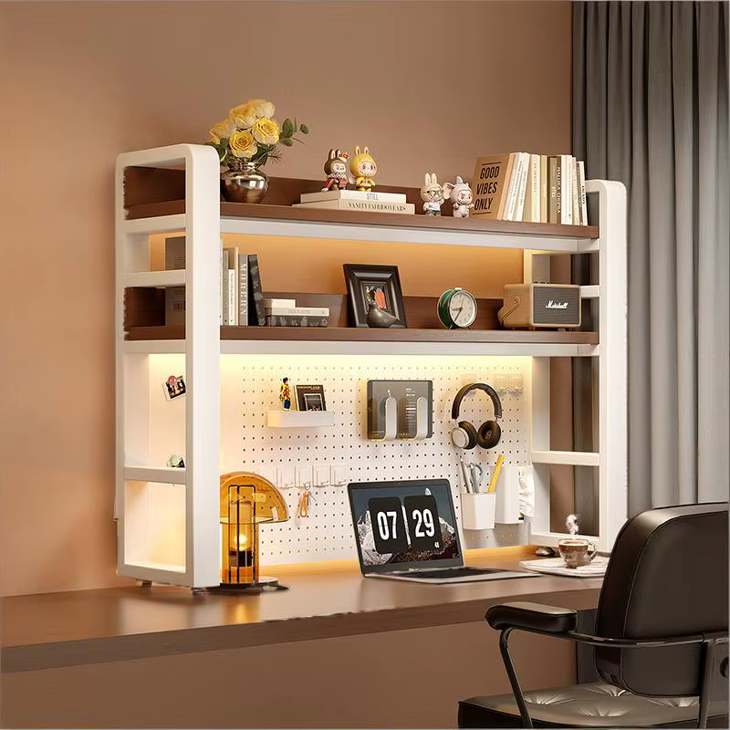 Étagère de bureau, bureau/commode à panneau perforé