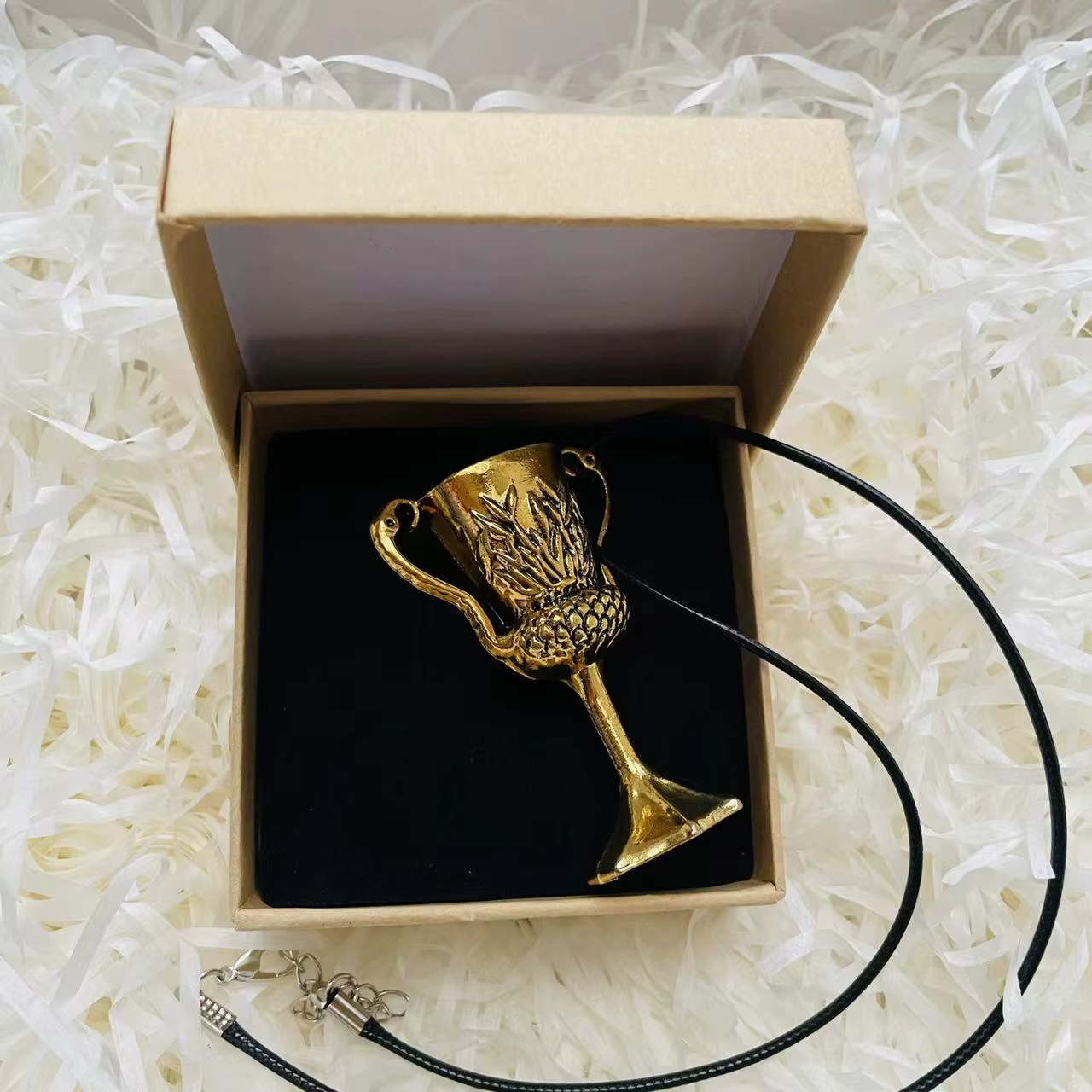 Magic World Cos Prop Golden Cup Pendant Necklace