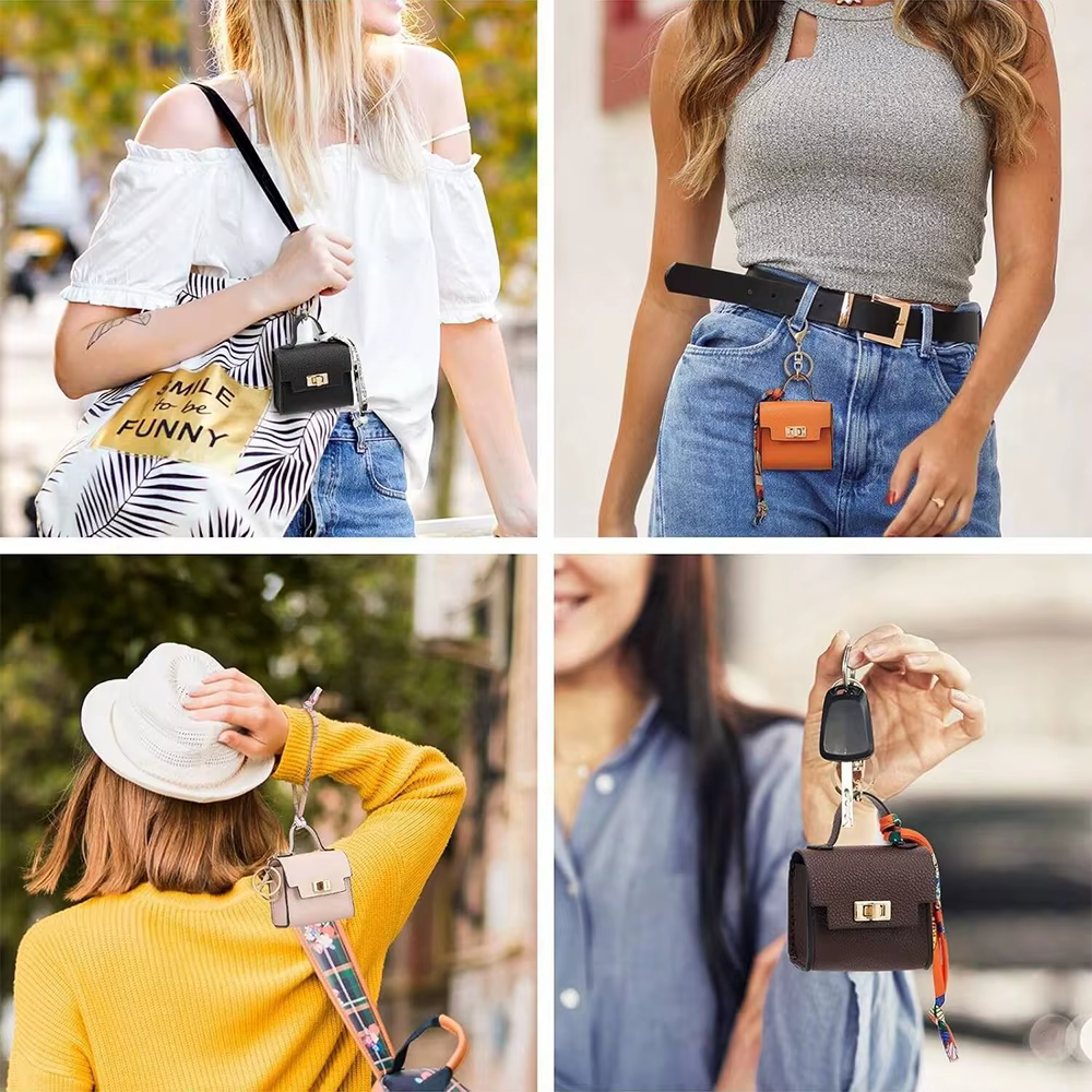 Mini sac carré en cuir
