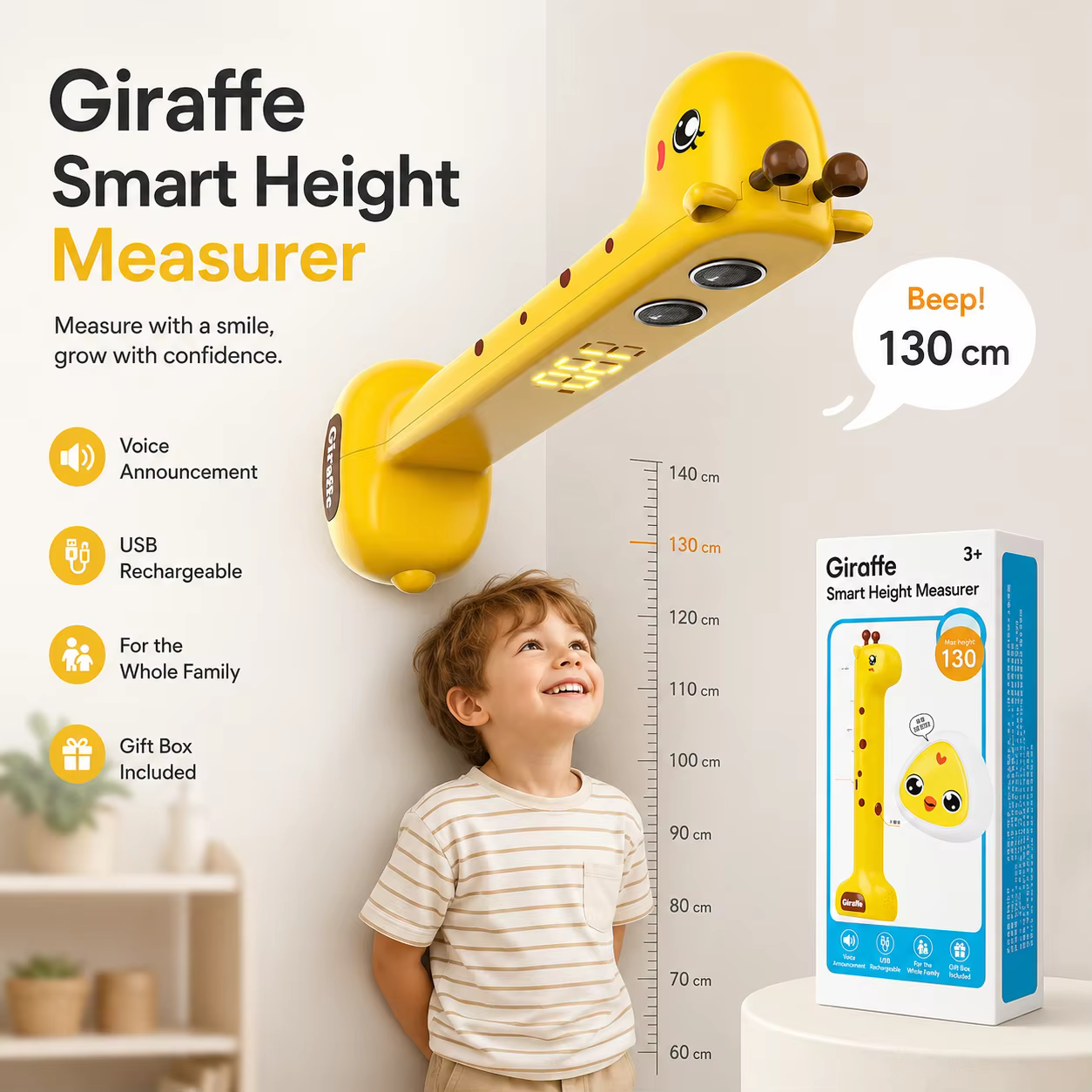 Appareil de mesure de la taille pour enfants Girafe