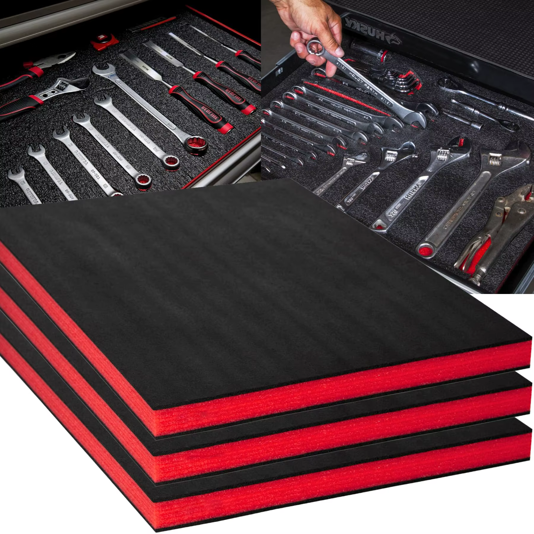 Inserts de protection en mousse pour boîte à outils