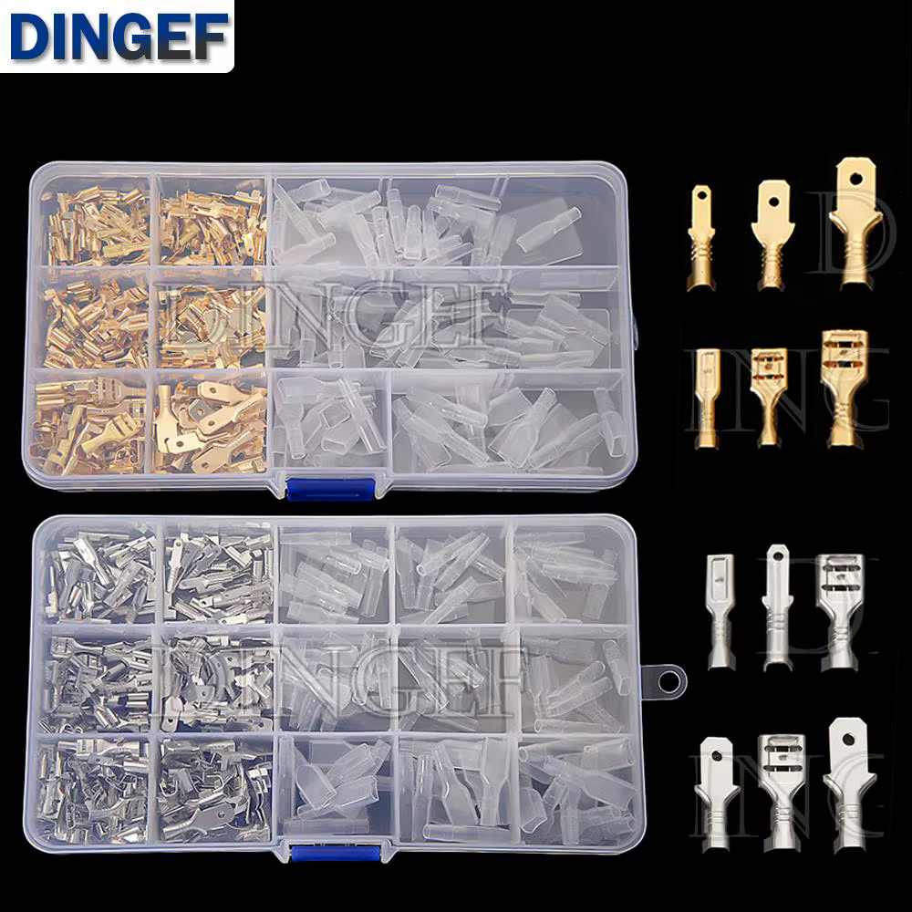 270 pièces/boîte 2.8mm 4.8mm 6.3mm bornes à sertir joint isolé connecteurs de fil électrique Kit d'assortiment
