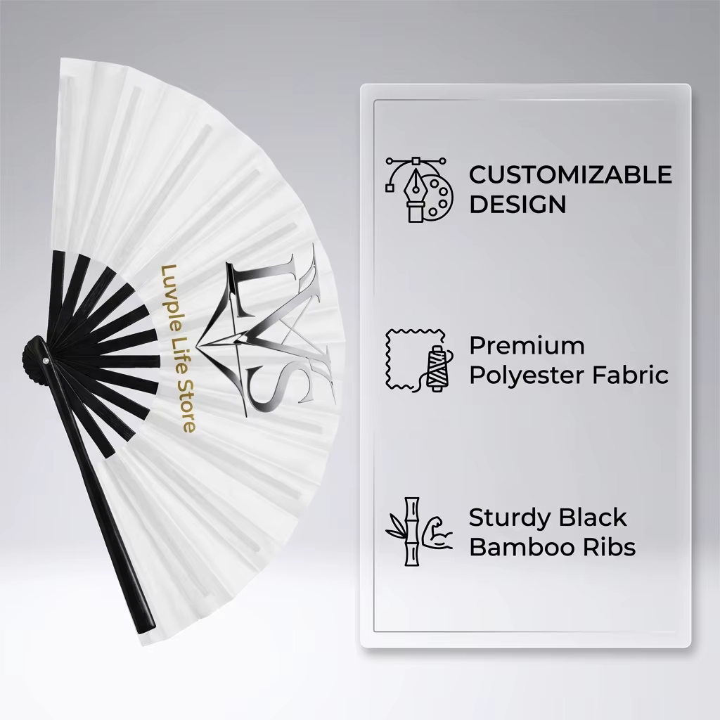 Éventail pliable personnalisable | Impression recto/verso | Conception personnalisée pour la danse flamenco, les mariages et les événements