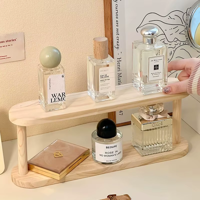 Étagère de rangement en bois à 2 niveaux