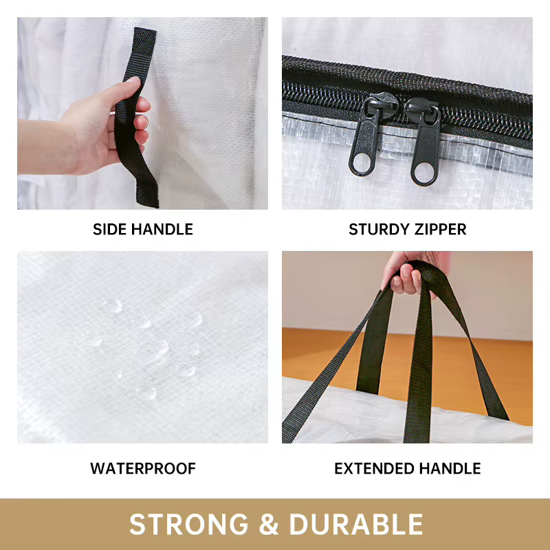 Sac de rangement pliable et résistant à l'humidité pour vêtements d'hiver et couettes en coton