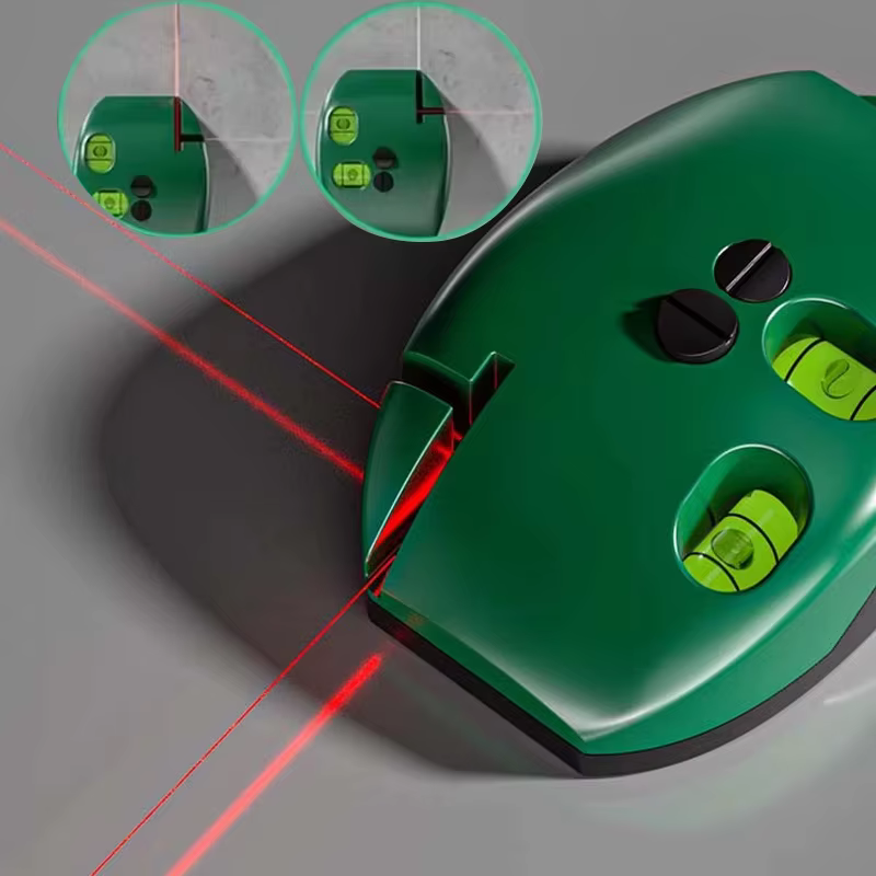 Niveau Laser à 2 lignes avec support, souris verticale, ligne horizontale infrarouge, Angle droit, mesure de distance du niveau à bulle