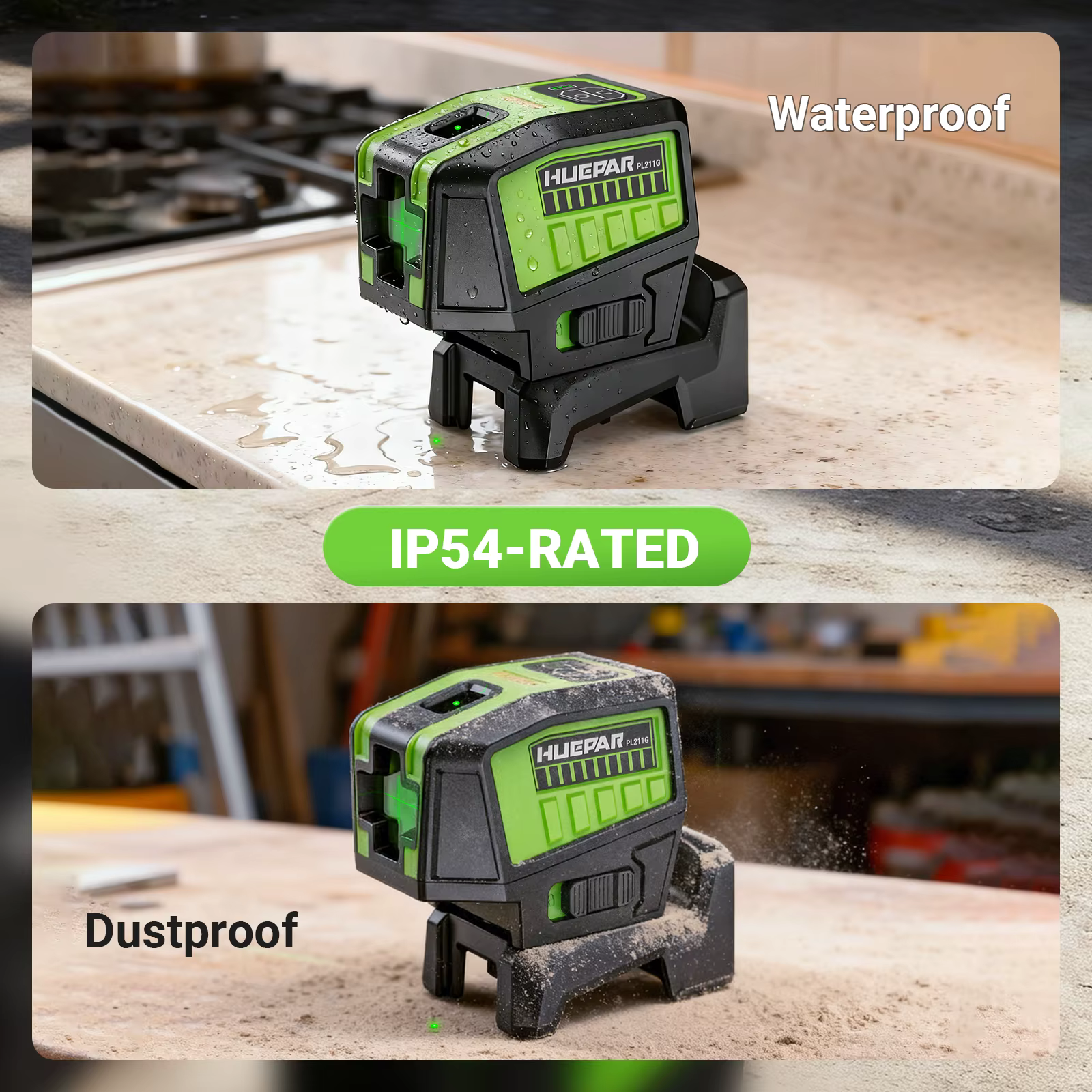 Niveau laser auto-nivelant Huepar PL211G à faisceau vert