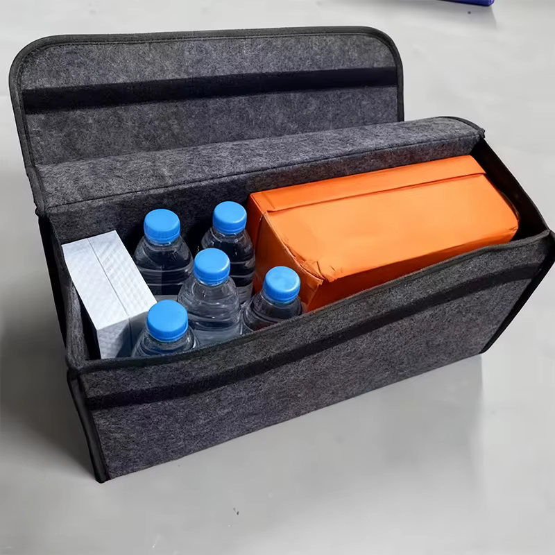 Boîte de rangement en feutre pour accessoires de voiture