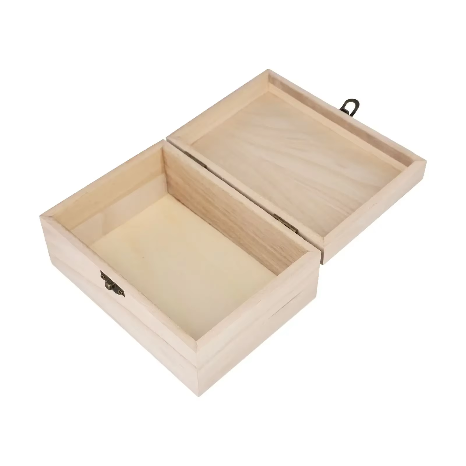 Boîte de rangement en bois massif avec couvercle
