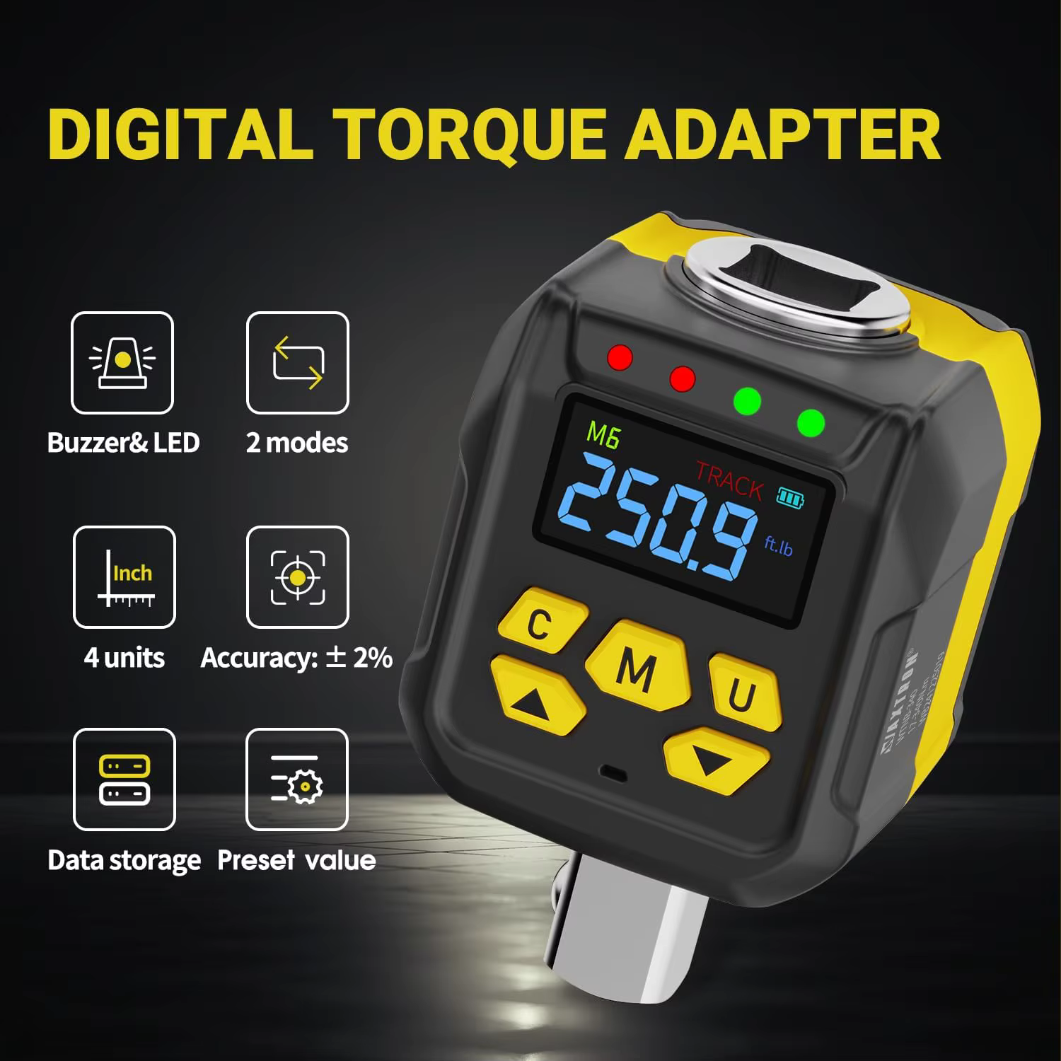Waxtron adaptateur de couple numérique 1/2 ''1/4'' 3/8 ''entraînement 6-400Nm jeu d'adaptateur de clé dynamométrique ± 2% précision outils de réparation universels