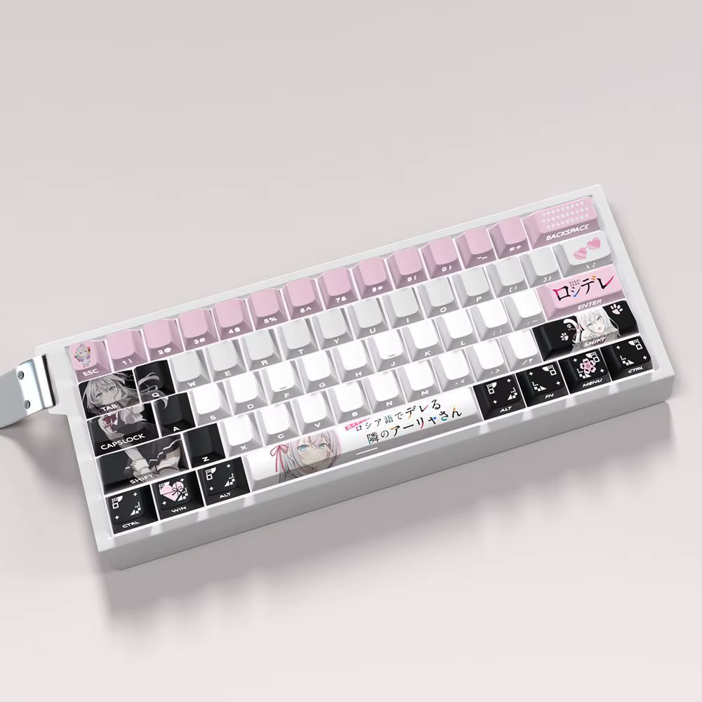 Anime Keycap PBT Cherry 74 touches côté gravé translucide clavier porte-clés Compatible avec 60 65 68