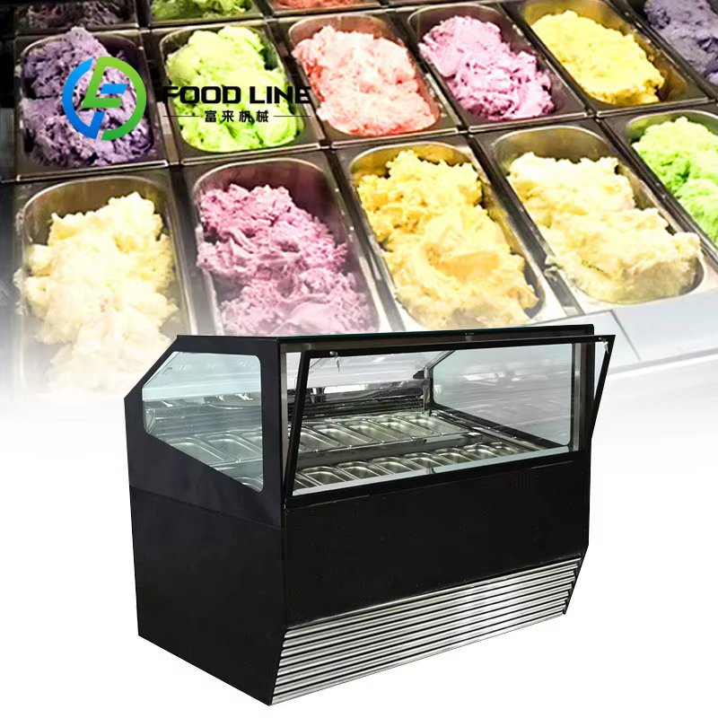Vitrine à gelato commerciale