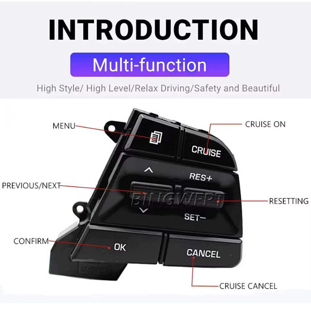 Bouton droit avec rétroéclairage pour Hyundai Accent 1.6L 2019 2020 2021 2022
