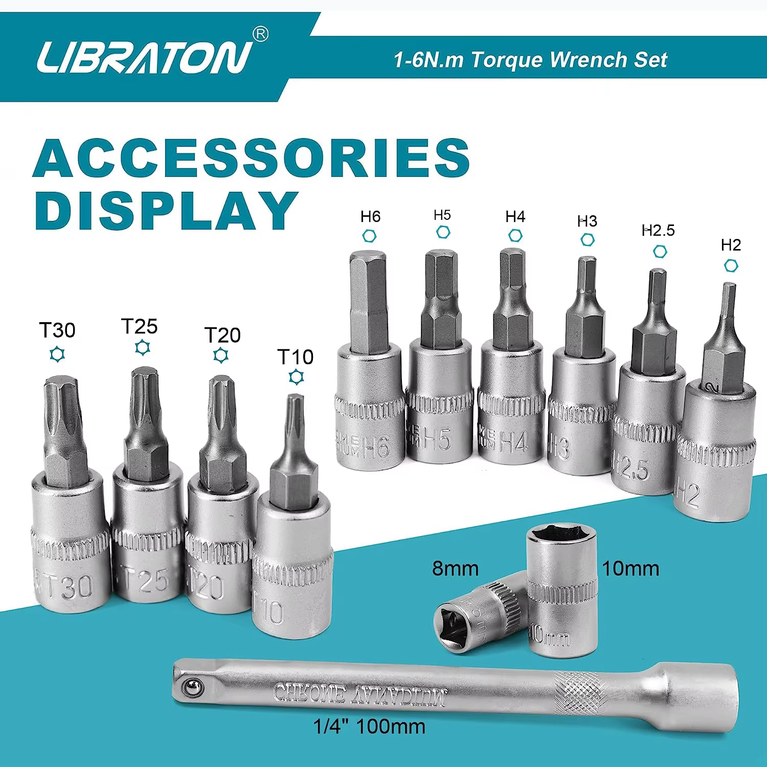 Clé dynamométrique pour vélo 1/4 ''1-6Nm