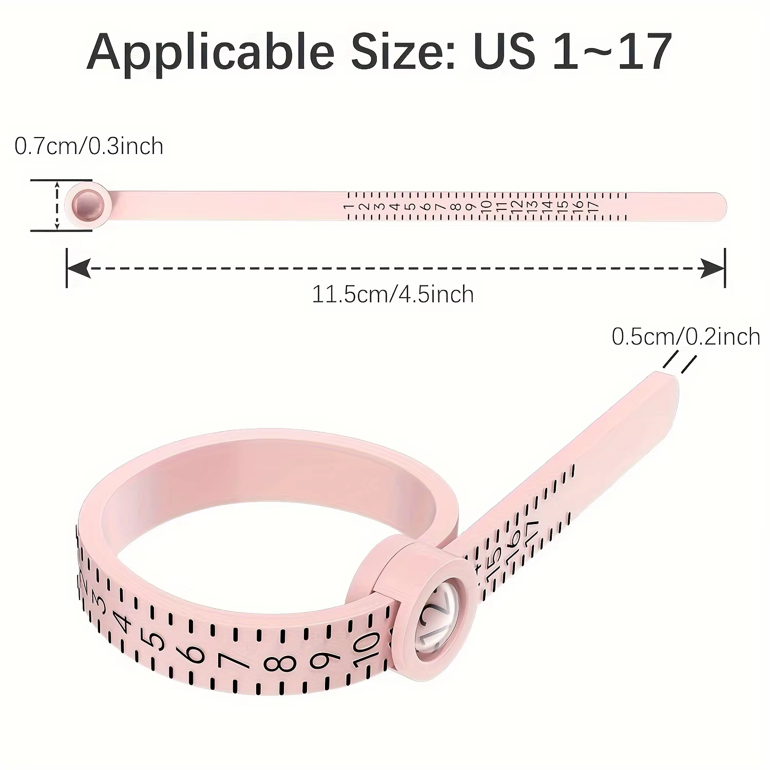 Mesure professionnelle de la taille de l'anneau 1-17