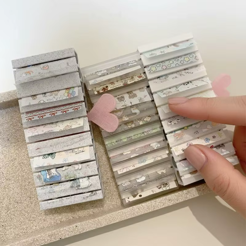 Organisateur de papier transfert pour ongles, boîte de rangement à motif de dessin animé avec support de présentation, grande capacité, support pour fournitures artistiques pour salon et maison