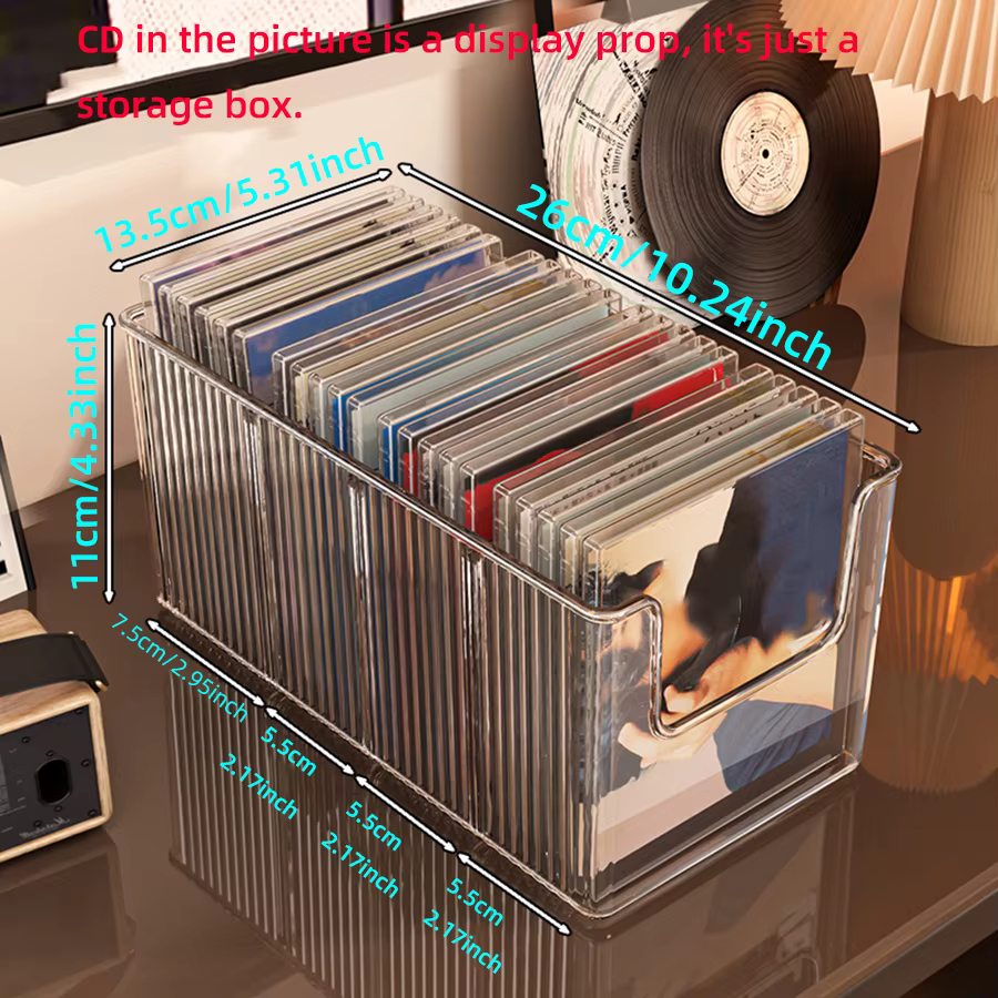 Boîte de rangement pour CD, organisateur de collection de disques et cassettes de bureau, présentoir noir pour albums vinyles