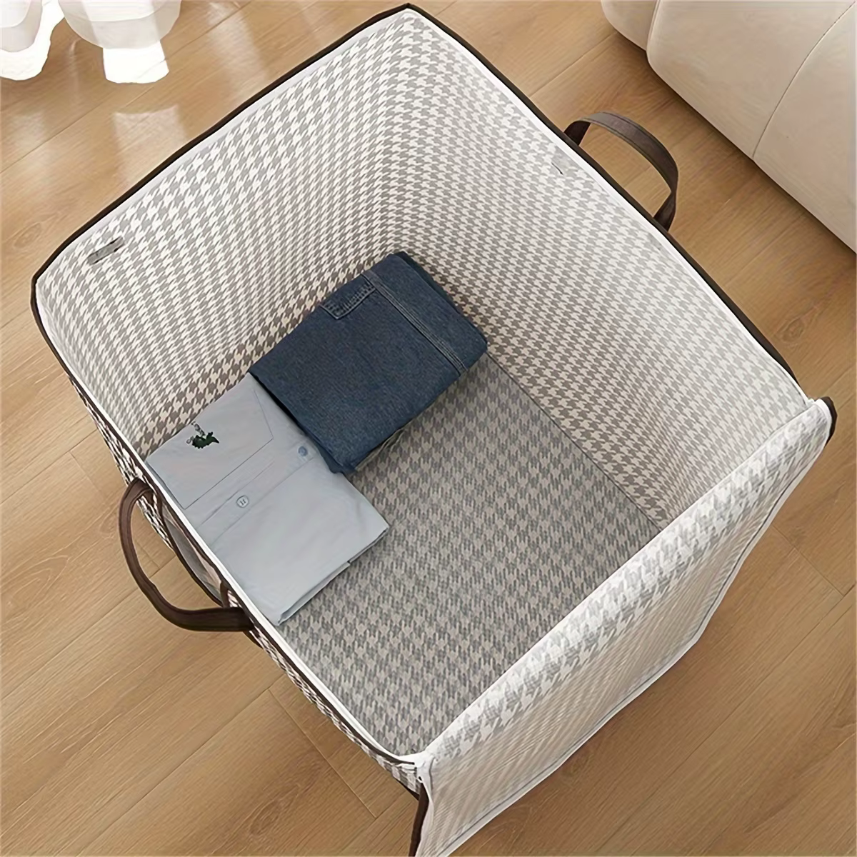 Boîte de rangement à carreaux extra-large