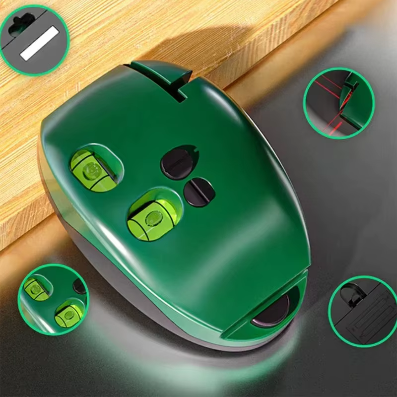 Niveau Laser à 2 lignes avec support, souris verticale, ligne horizontale infrarouge, Angle droit, mesure de distance du niveau à bulle