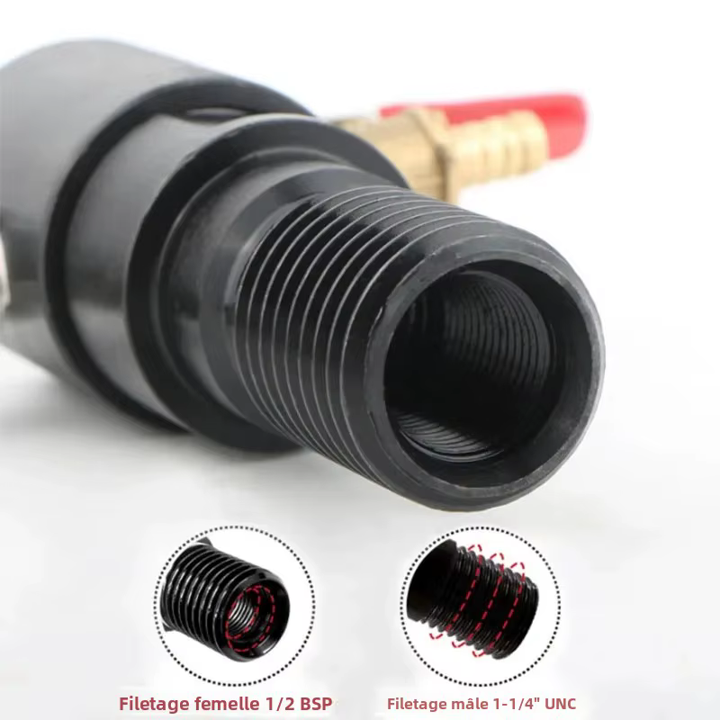 Adaptateur de marteau électrique SDS MAX/SDS PLUS/HEX avec injection d'eau