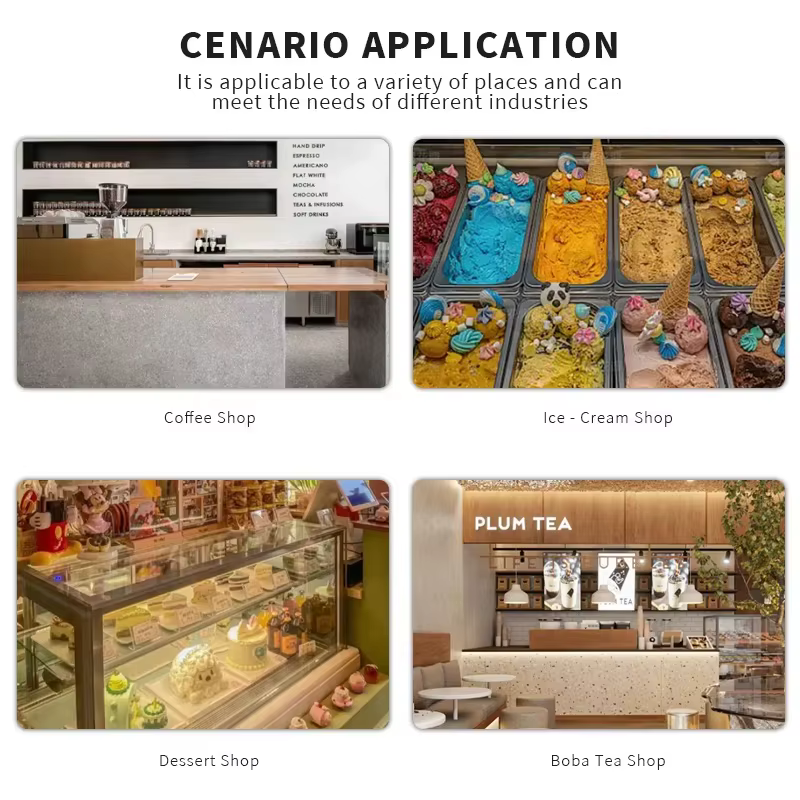 Vitrine à gelato commerciale