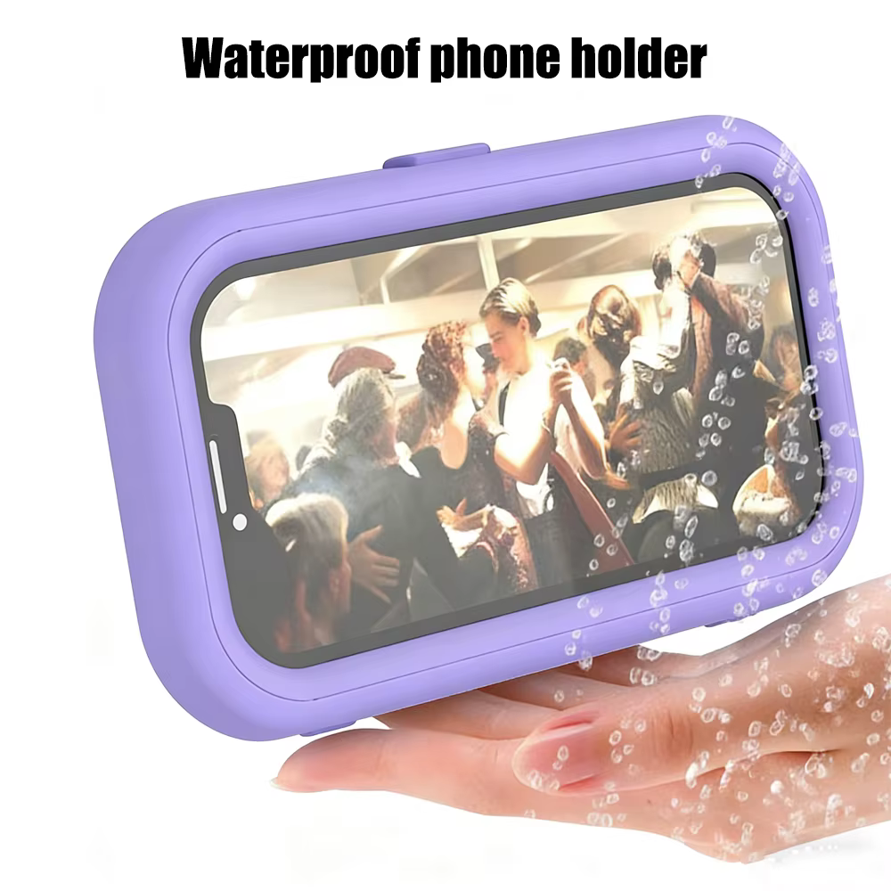 Boîte de rangement étanche pour téléphone portable, 1 pièce, avec un Design rotatif, adaptée à une utilisation dans la douche ou pour regarder des programmes TV