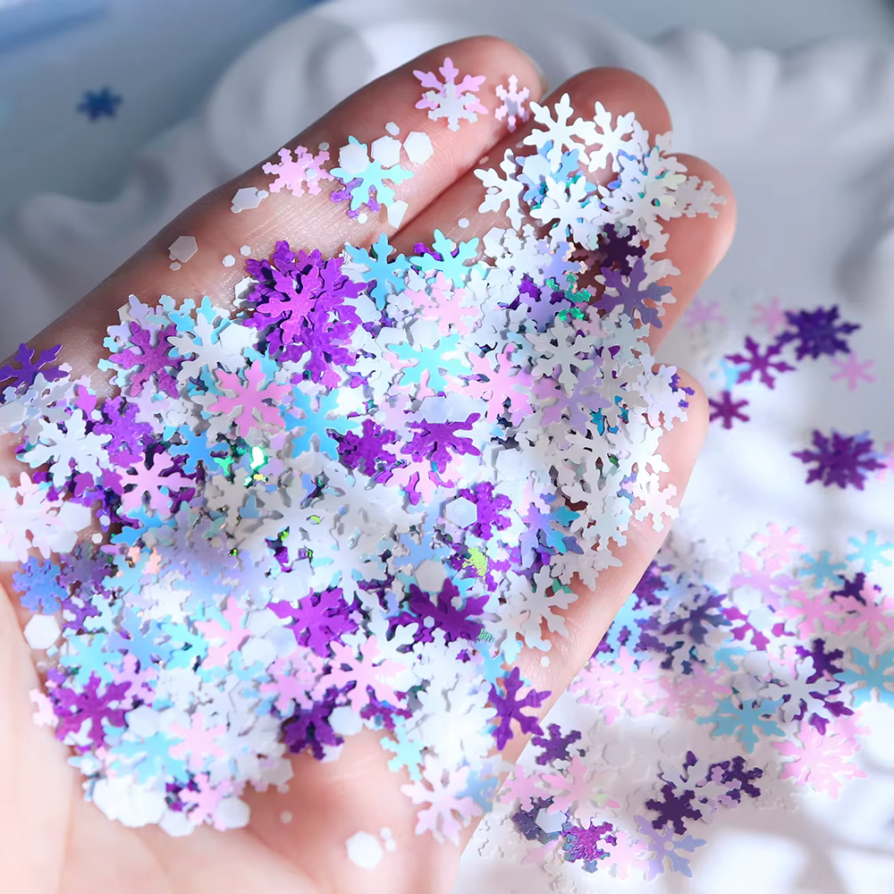 Paillettes en résine flocon de neige de noël 5g