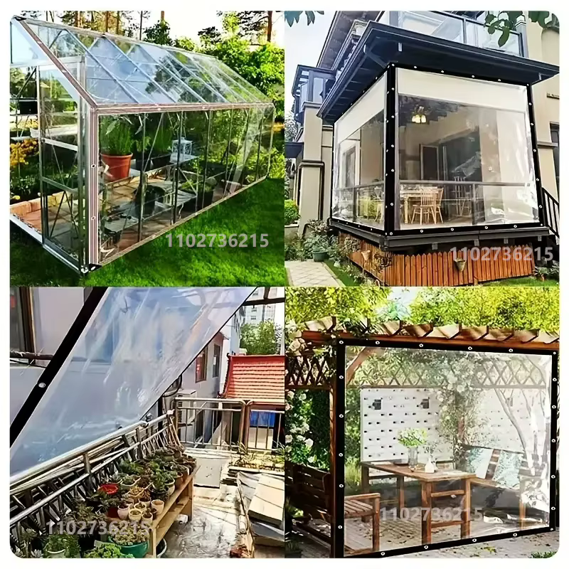 Bâche transparente en tissu d'ombrage imperméable à la pluie