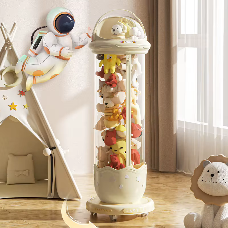 Baril de rangement de jouets pour enfants, boîte de rangement de poupée en plastique Transparent, Tube d'organisation de jouets en peluche