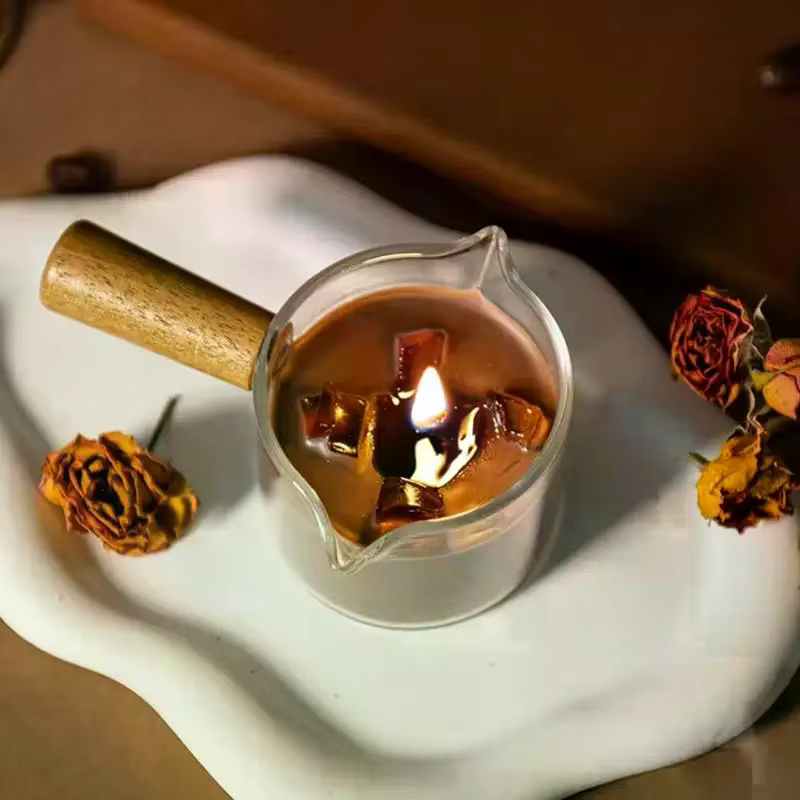 Tasse à mesurer en verre résistant à la chaleur de 75 ml, carafe à lait en verre à double ouverture avec poignée, tasses à mesurer en verre graduées
