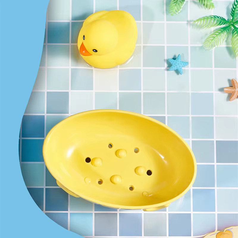 Boîte à savon en forme de petit canard jaune