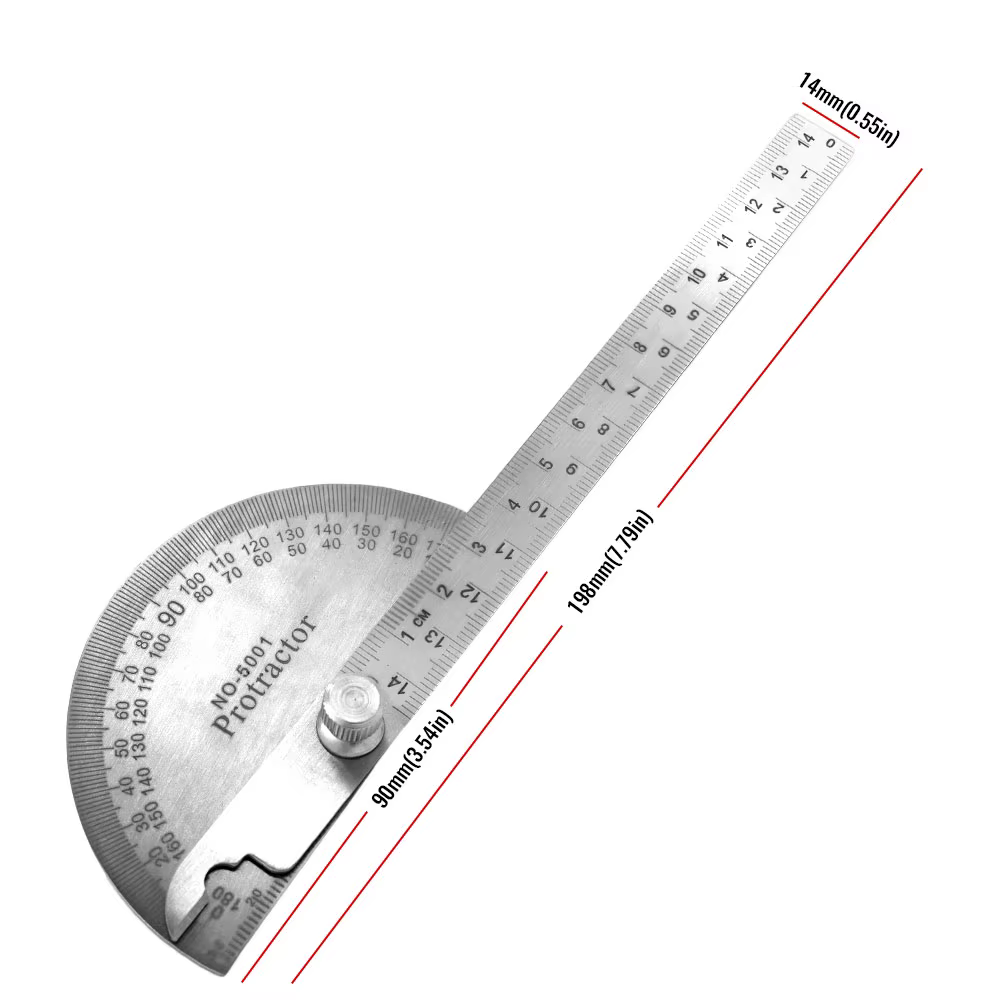 Règle de rapporteur de mesure d'angle