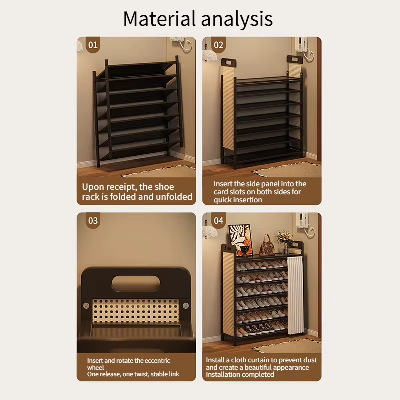 Meuble à Chaussures Pliable de Luxe Portable