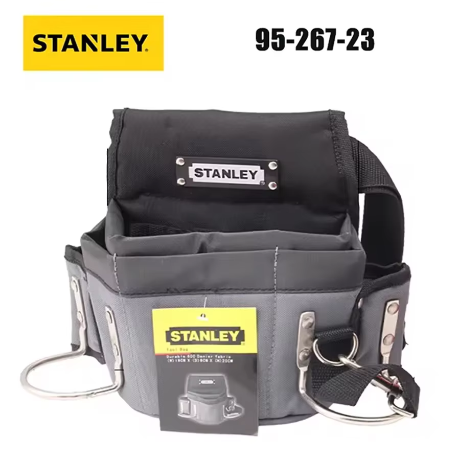STANLEY Sac à outils avec ceinture de taille et 4 poches 2 emplacements Sac de rangement d'outils multifonction 95-267-23