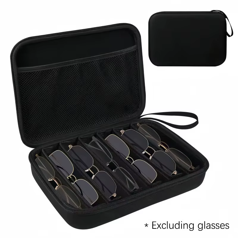 Boîte de rangement portable pour lunettes avec 6/7 compartiments réglables