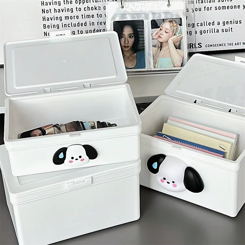 Boîte de rangement à couvercle rabattable blanc