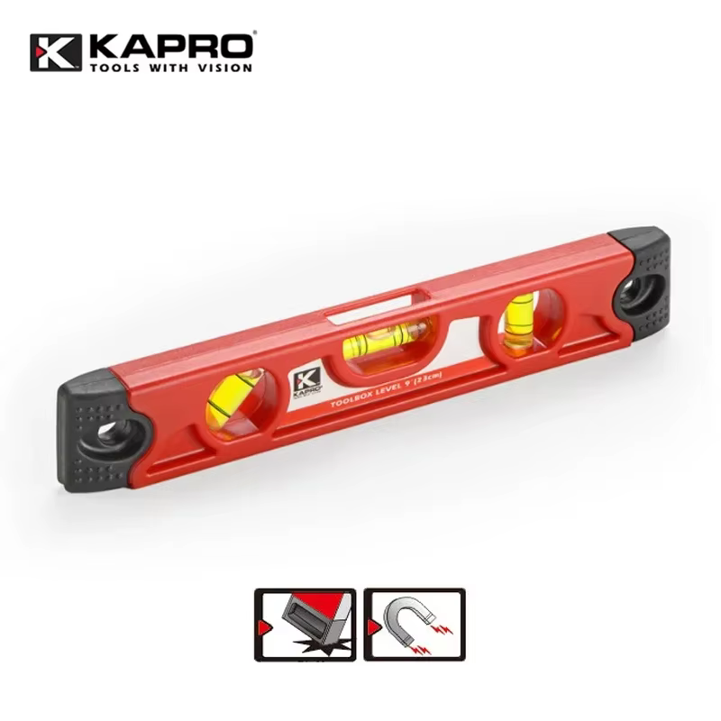Kapro 23cm Niveau à bulle magnétique 45 ° Jauge de mesure d'outil de nivellement de Construction en caoutchouc résistant