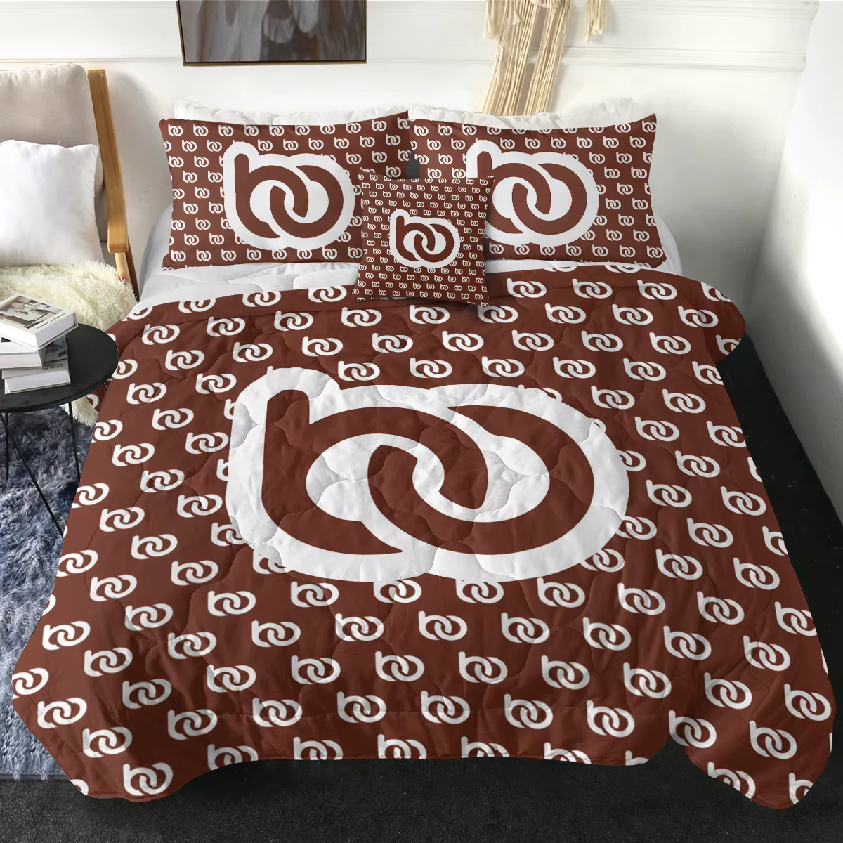 BeddingOutlet-Parure de lit avec impression de photo personnalisée à la demande, ensemble de literie avec logo et documents, conception personnalisée, couette avec couvre-oreillers, bricolage, 3 pièce